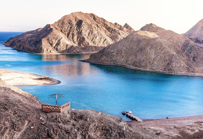 Sightseeing hiking around Fjord Bay Egypt