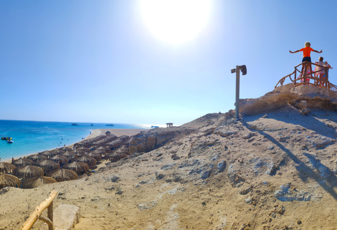 a sunset on the Red Sea via the Mahmya Island