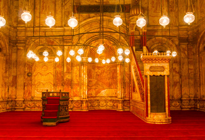 The interior of Muhammad Ali Mosque